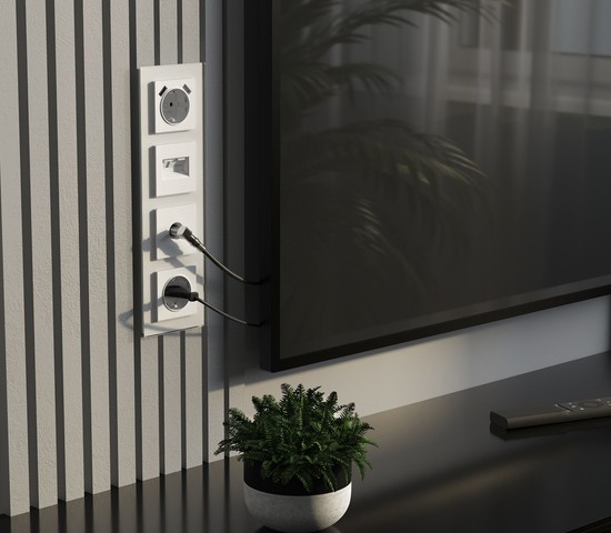 W1181161/ Розетка двойная Ethernet RJ-45 (белый матовый)