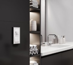 W1112161/ Выключатель одноклавишный проходной с подсветкой (белый матовый)