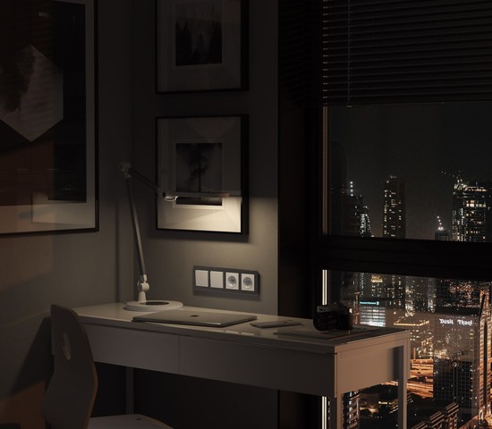 W0042704/ Рамка на 4 поста Acrylic (графит)