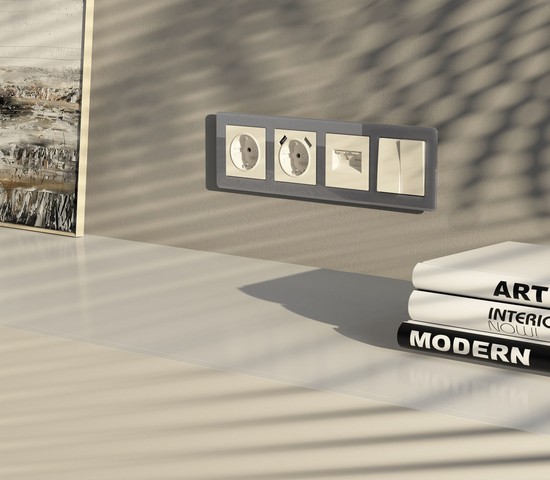 W0042704/ Рамка на 4 поста Acrylic (графит)