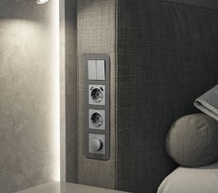 W0042704/ Рамка на 4 поста Acrylic (графит)