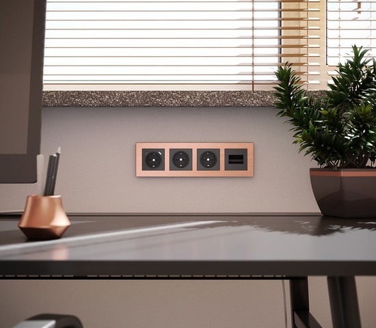 W0041712/ Рамка на 4 поста Aluminium (бронза)