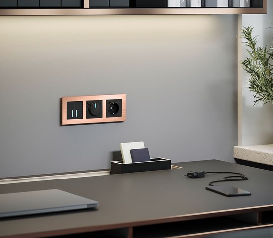 W0031712/ Рамка на 3 поста Aluminium (бронза)