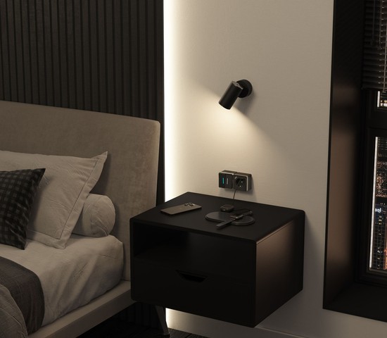 W5071735/ Розетка с заземлением, шторками и USB тип A+C Gallant (чёрный хром)