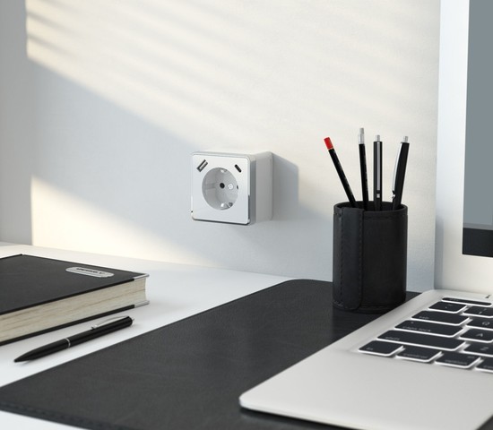 W5071701/ Розетка с заземлением, шторками и USB тип A+C Gallant (белый)