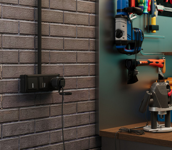 76103/00 Умная розетка с мониторингом энергопотребления черный IP44