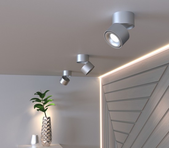 Точечный светильник DLR031 15W 4200K 3100 серебро матовый