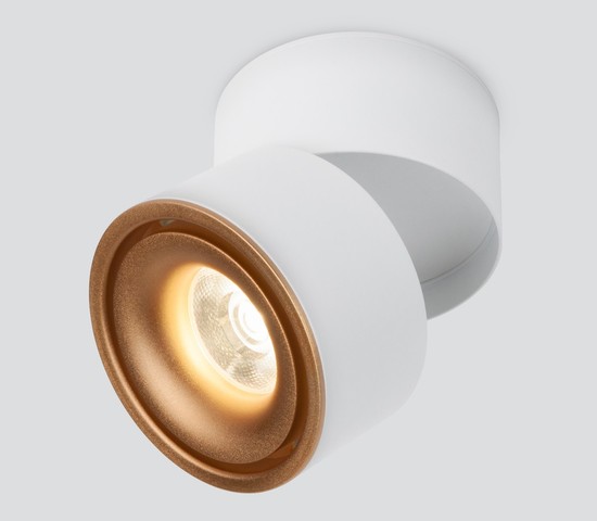 Точечный светильник DLR031 15W 4200K 3100 белый матовый/золото