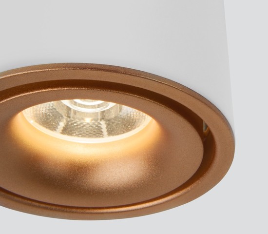 Точечный светильник DLR031 15W 4200K 3100 белый матовый/золото