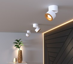 Точечный светильник DLR031 15W 4200K 3100 белый матовый/золото