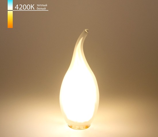 Лампа Свеча на ветру BLE1430 9W 4200K E14 (CW35 белый матовый)